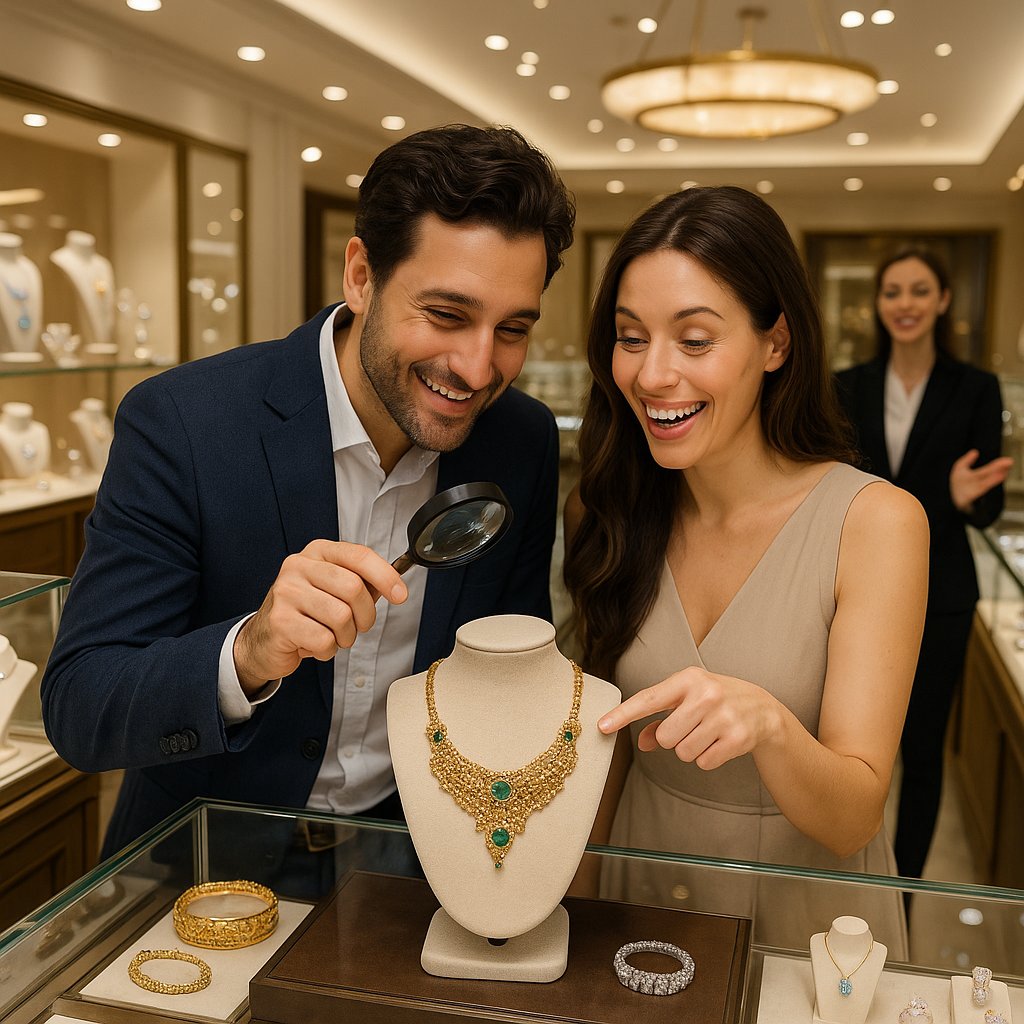 Comparison of signed antique jewelry pieces versus anonymous vintage jewelry showing hallmarks and craftsmanship details