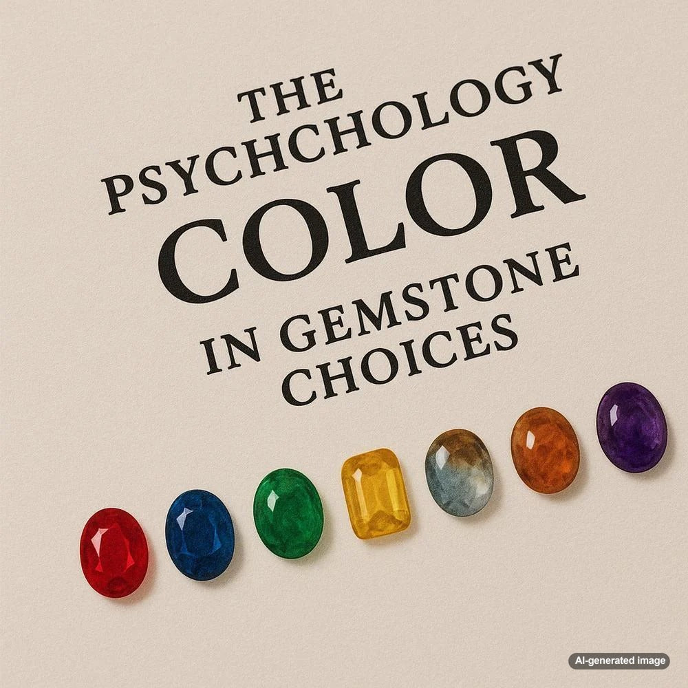 Colorful array of gemstone jewelry including rings, necklaces and bracelets showcasing the psychology of color choices