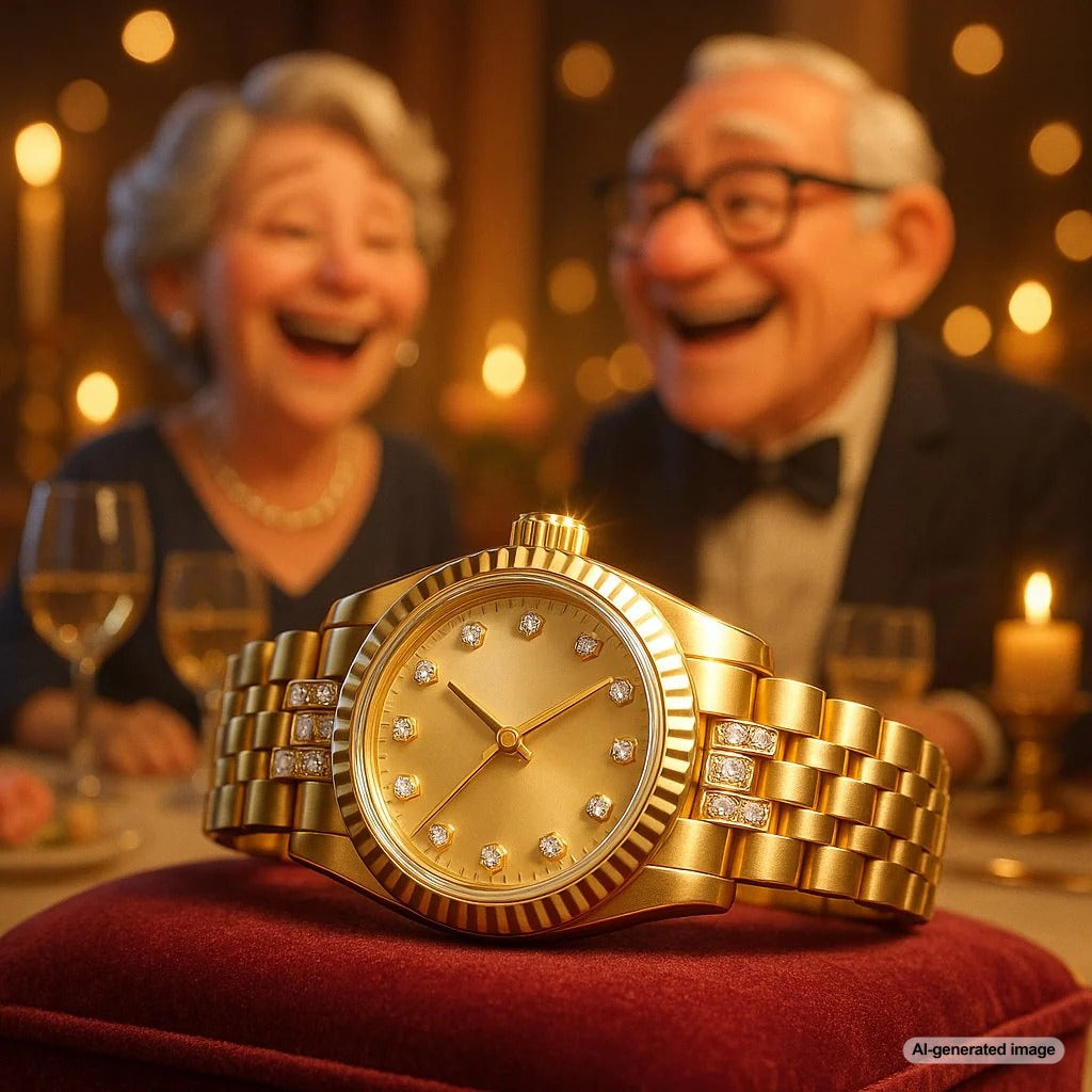 Luxury retirement watch displayed elegantly at Robinson's Jewelers, symbolizing the beginning of a new life chapter