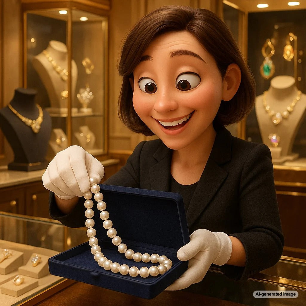 Proper storage of pearl jewelry in soft pouches to prevent damage and yellowing
