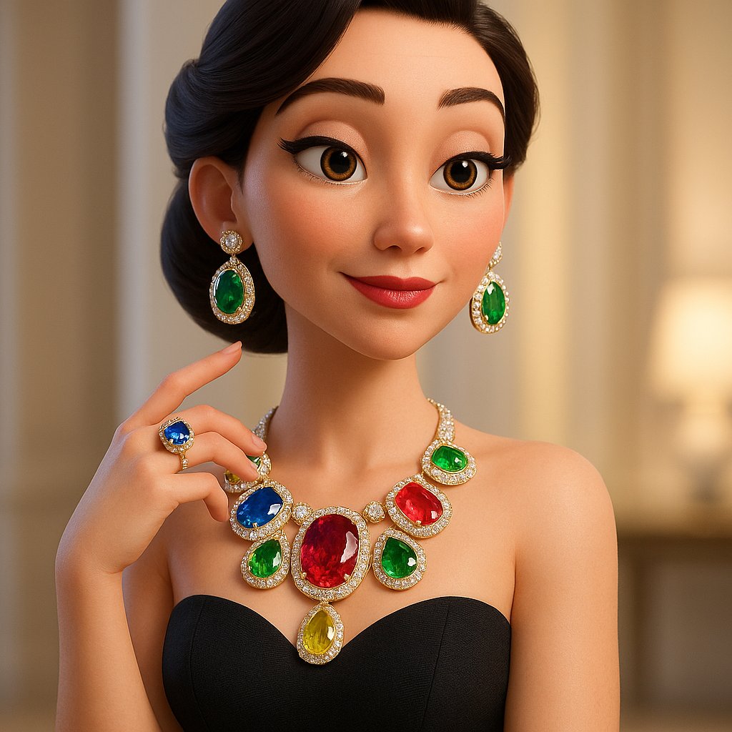 Woman confidently wearing a large bold gemstone cocktail ring with a simple outfit