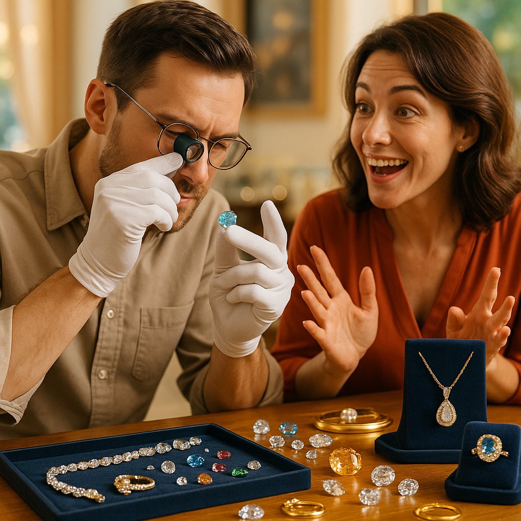 A detailed look at the bespoke jewelry design process at Robinson's Jewelers, showing hands sketching designs, CAD renderings, wax models, and sparkling finished pieces.