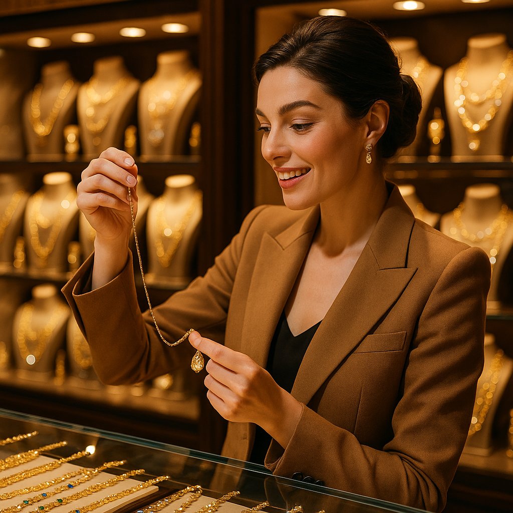 A beautiful assortment of pendant necklaces on various chain styles, showcasing how different chains complement different pendants.
