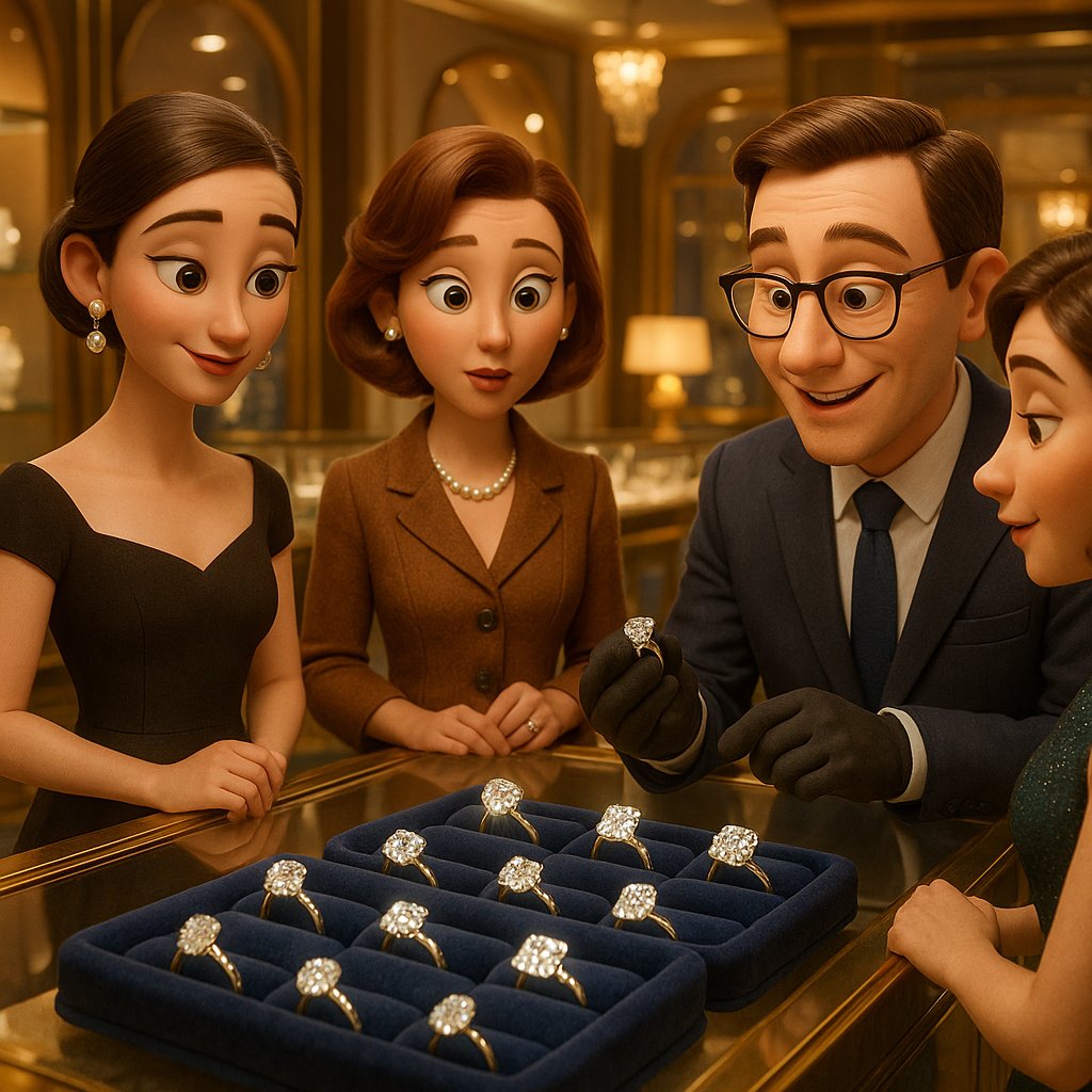 Ultimate guide to diamond shapes showcasing various cuts like round, princess, oval, and more at Robinson's Jewelers