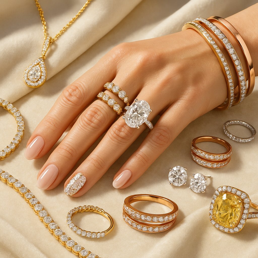 Comparison of yellow gold, white gold, and rose gold rings showcasing their unique colors and characteristics