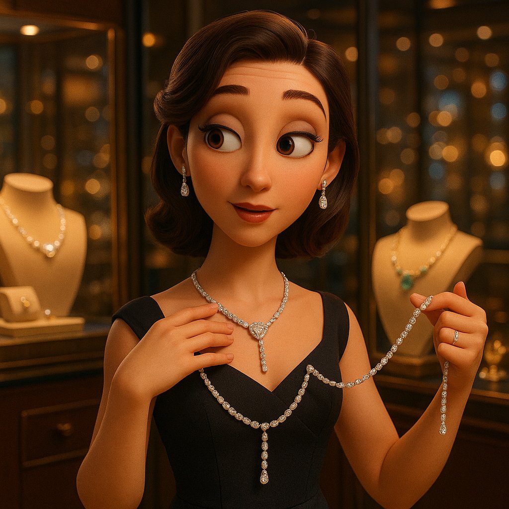 A stunning multi-way convertible necklace from Robinson's Jewelers shown in three different stylish configurations