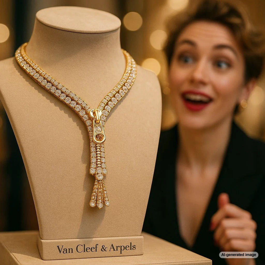 The iconic Van Cleef & Arpels Zip necklace, a stunning transformable piece of high jewelry