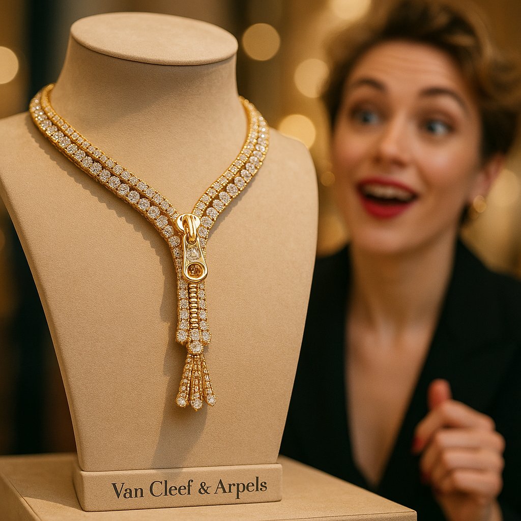 The iconic Van Cleef & Arpels Zip necklace, a stunning transformable piece of high jewelry