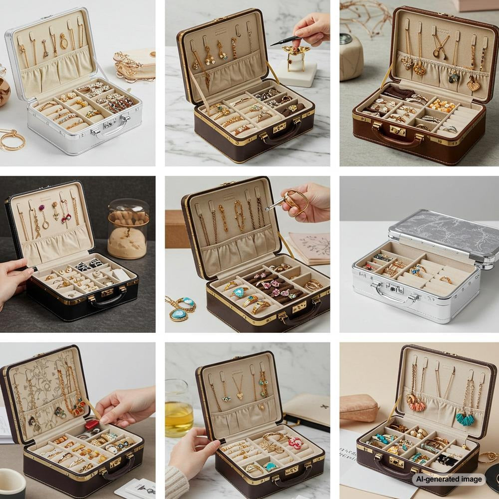A collection of stylish and functional travel jewelry boxes to protect and organize jewelry on the go.