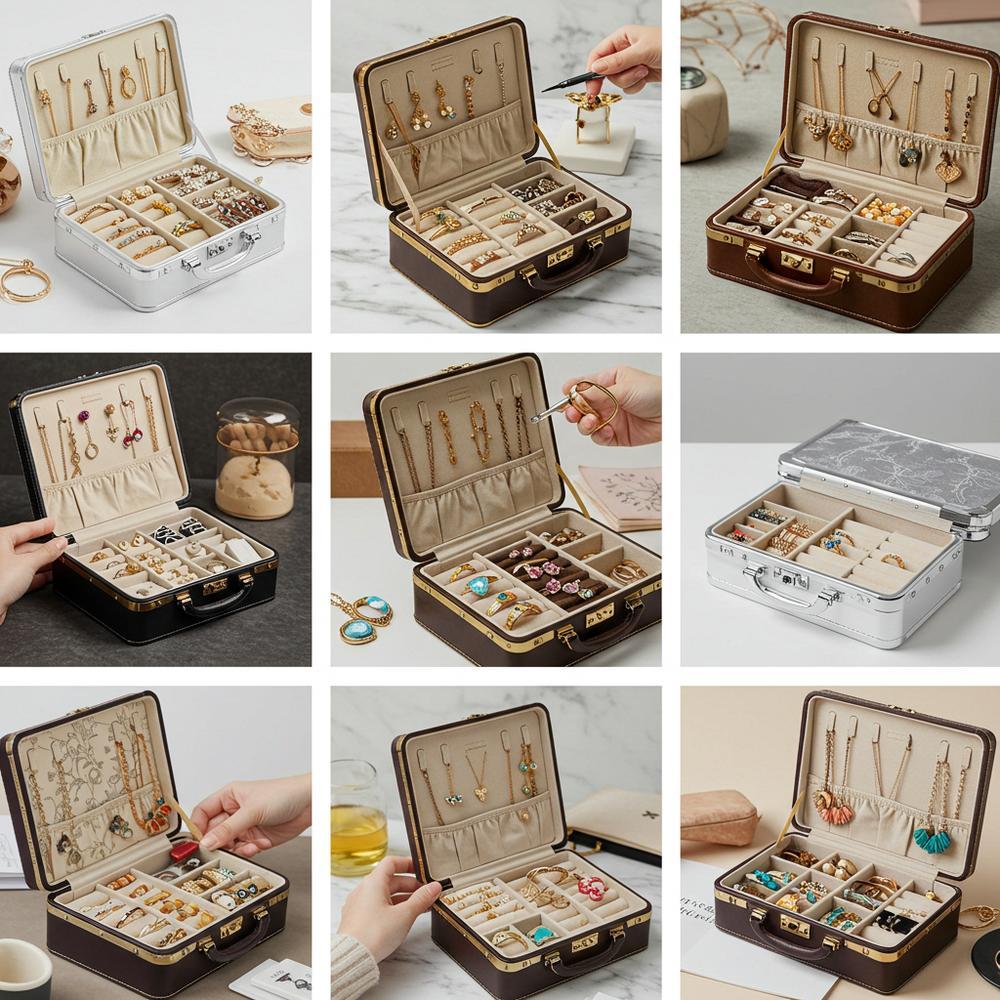 A collection of stylish and functional travel jewelry boxes to protect and organize jewelry on the go.