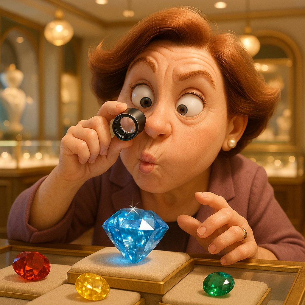 Close up of unique gemstone inclusions showing natural characteristics in diamonds and colored stones at Robinson's Jewelers