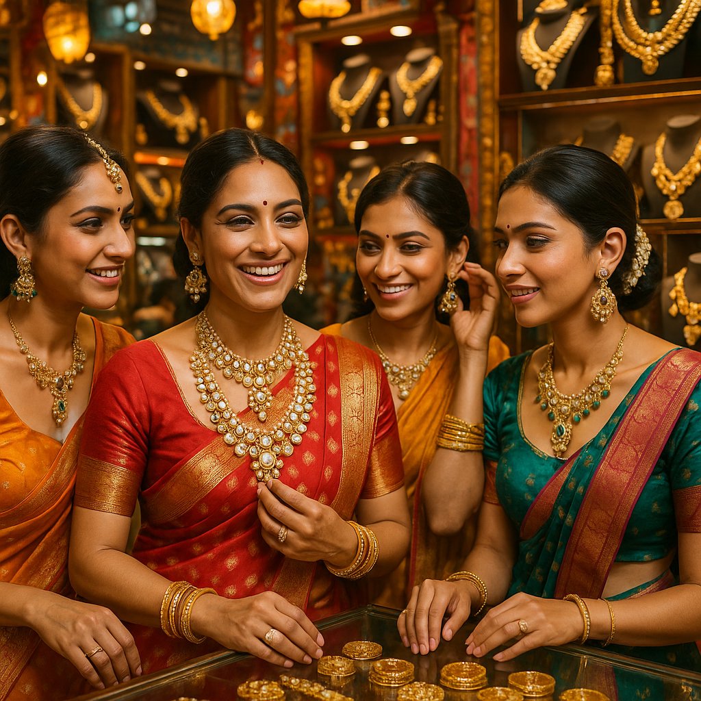 Stunning collection of traditional Indian Kundan jewelry featuring elaborate necklaces, earrings, and maang tikka with gemstones and gold