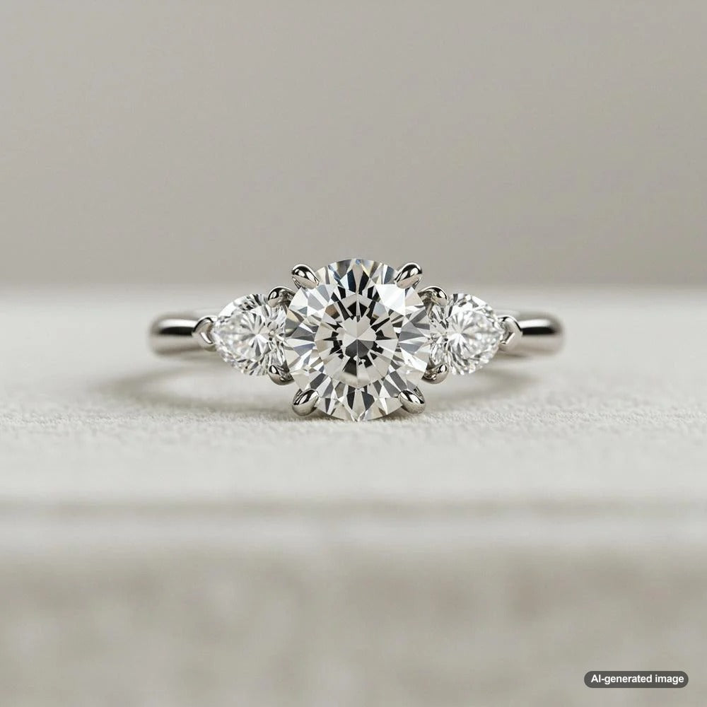 Diamond engagement ring with stunning side stones showcasing various gemstone options