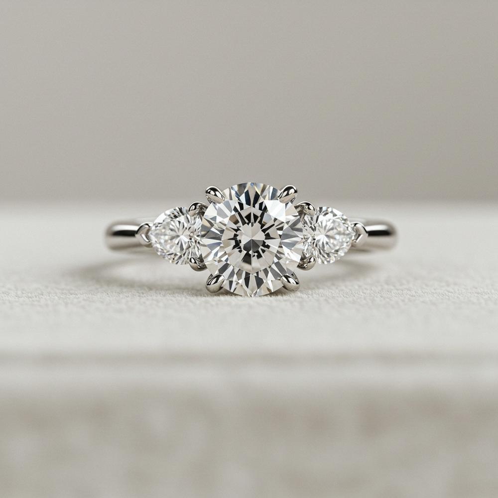 Diamond engagement ring with stunning side stones showcasing various gemstone options