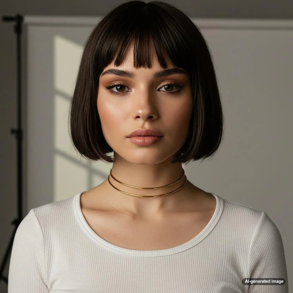 A collection of elegant stiff necklaces, including collar and choker styles, available at Robinson's Jewelers.
