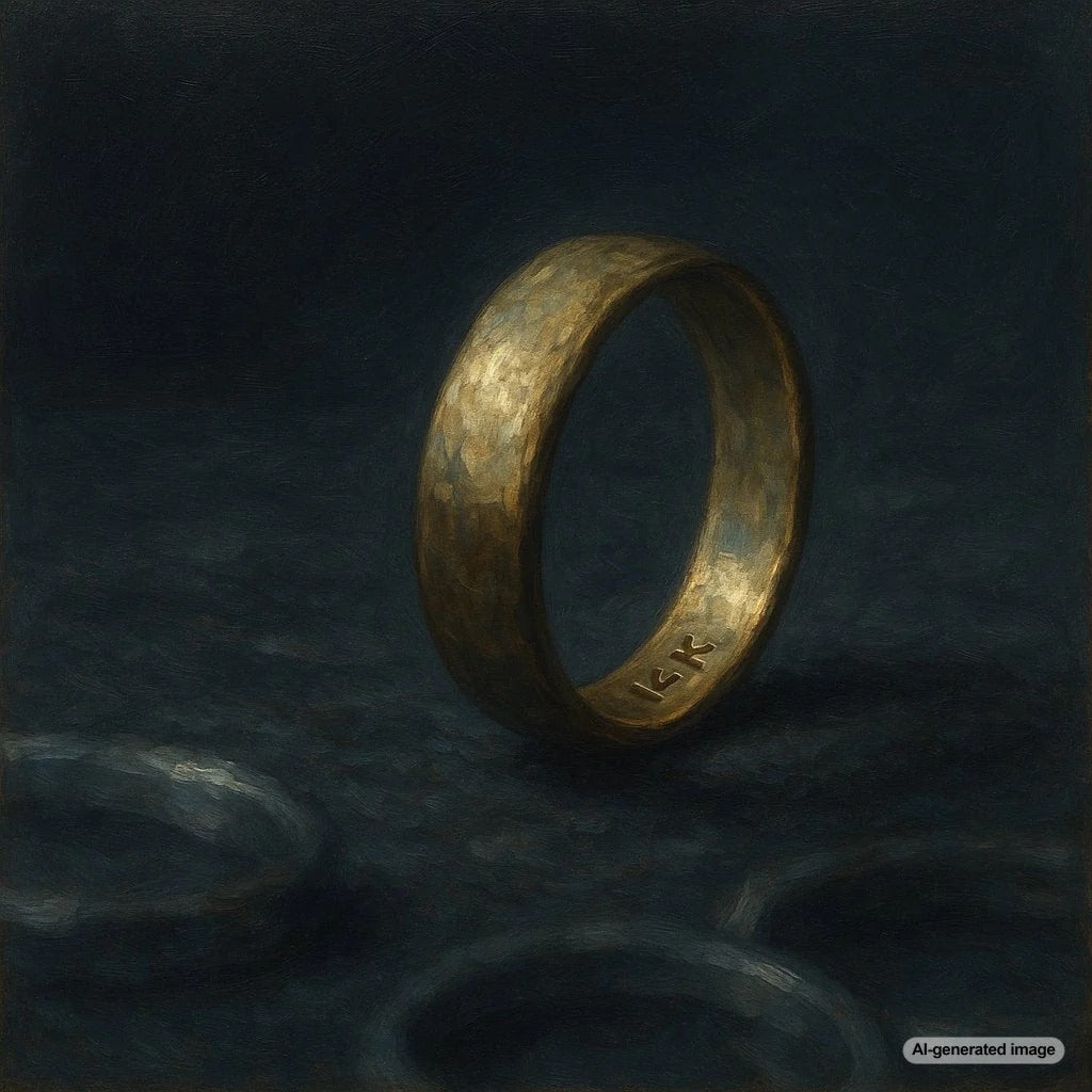 Close-up comparison of 14k gold jewelry showing color variations and texture details