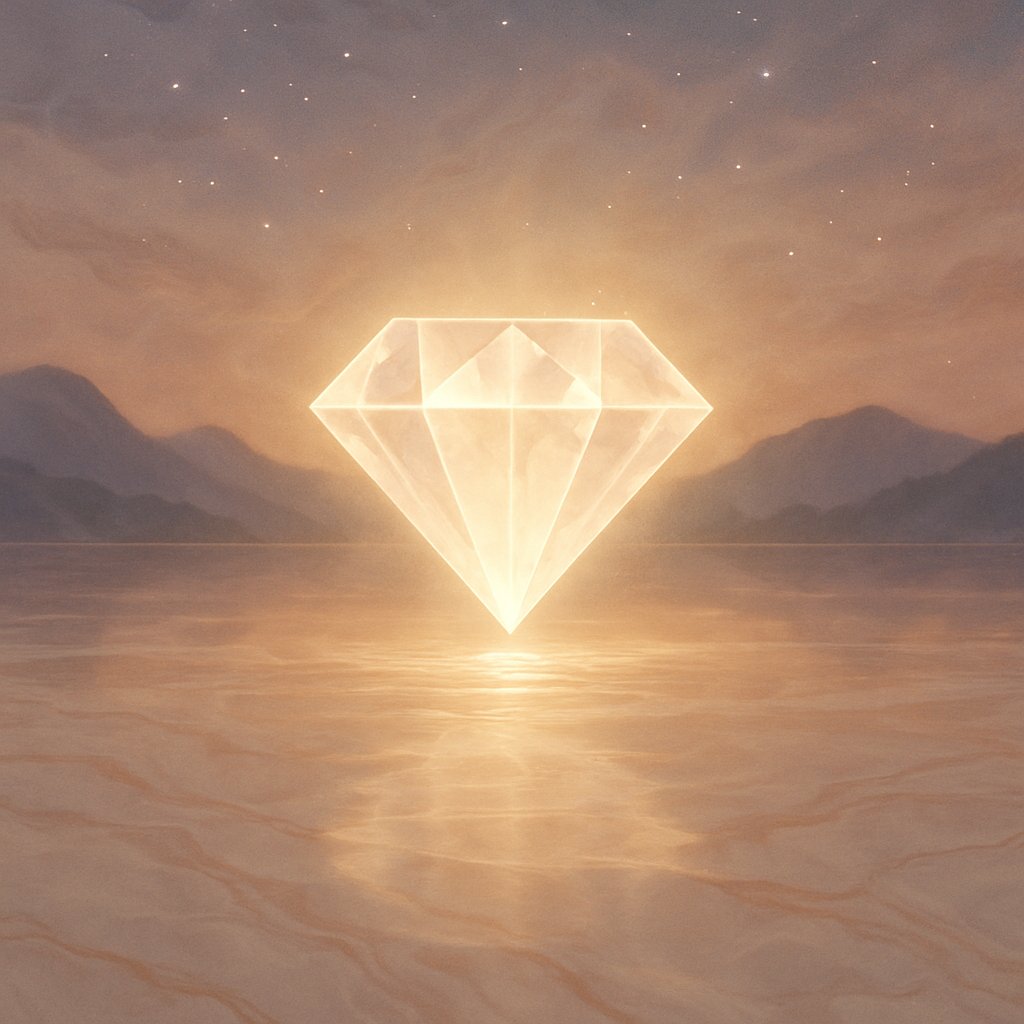 Close-up of dazzling diamonds sparkling with rainbow reflections, symbolizing spiritual energy and luxury