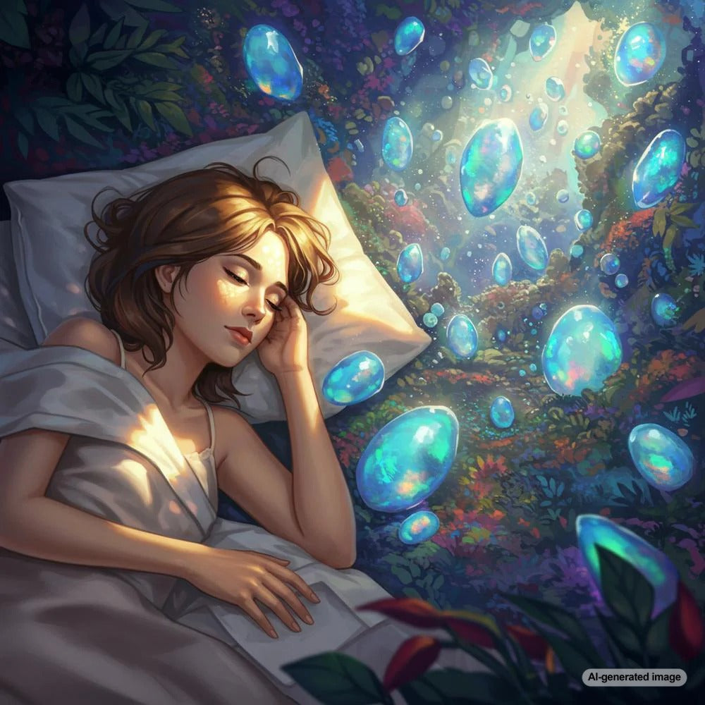 A stunning opal gemstone with vibrant play-of-color, symbolizing hope and intuition in dream interpretation