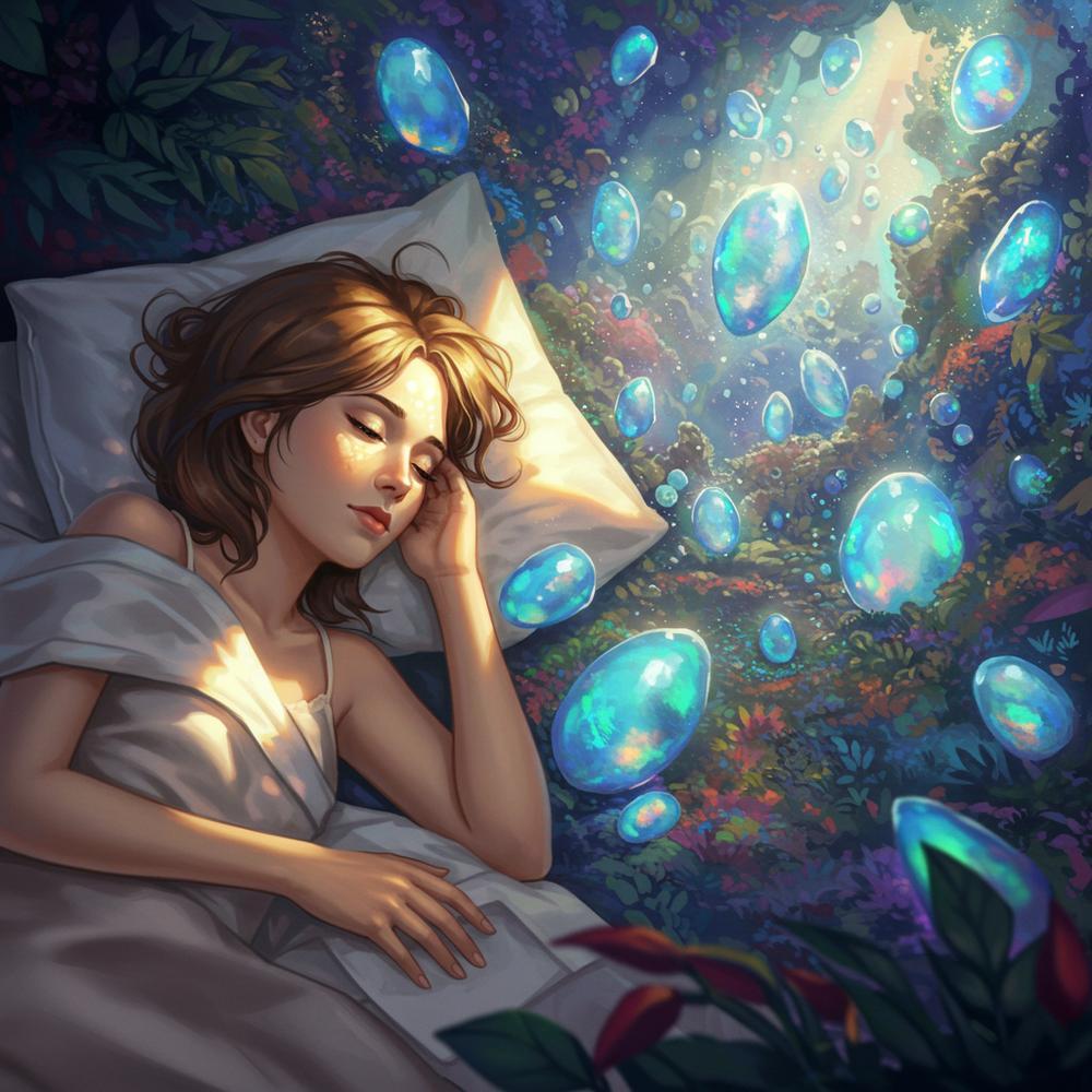 A stunning opal gemstone with vibrant play-of-color, symbolizing hope and intuition in dream interpretation