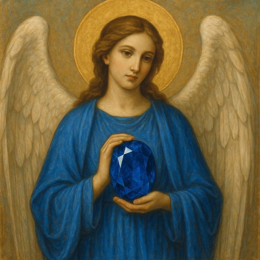 Blue sapphire gemstone jewelry representing angelic symbolism and divine connection