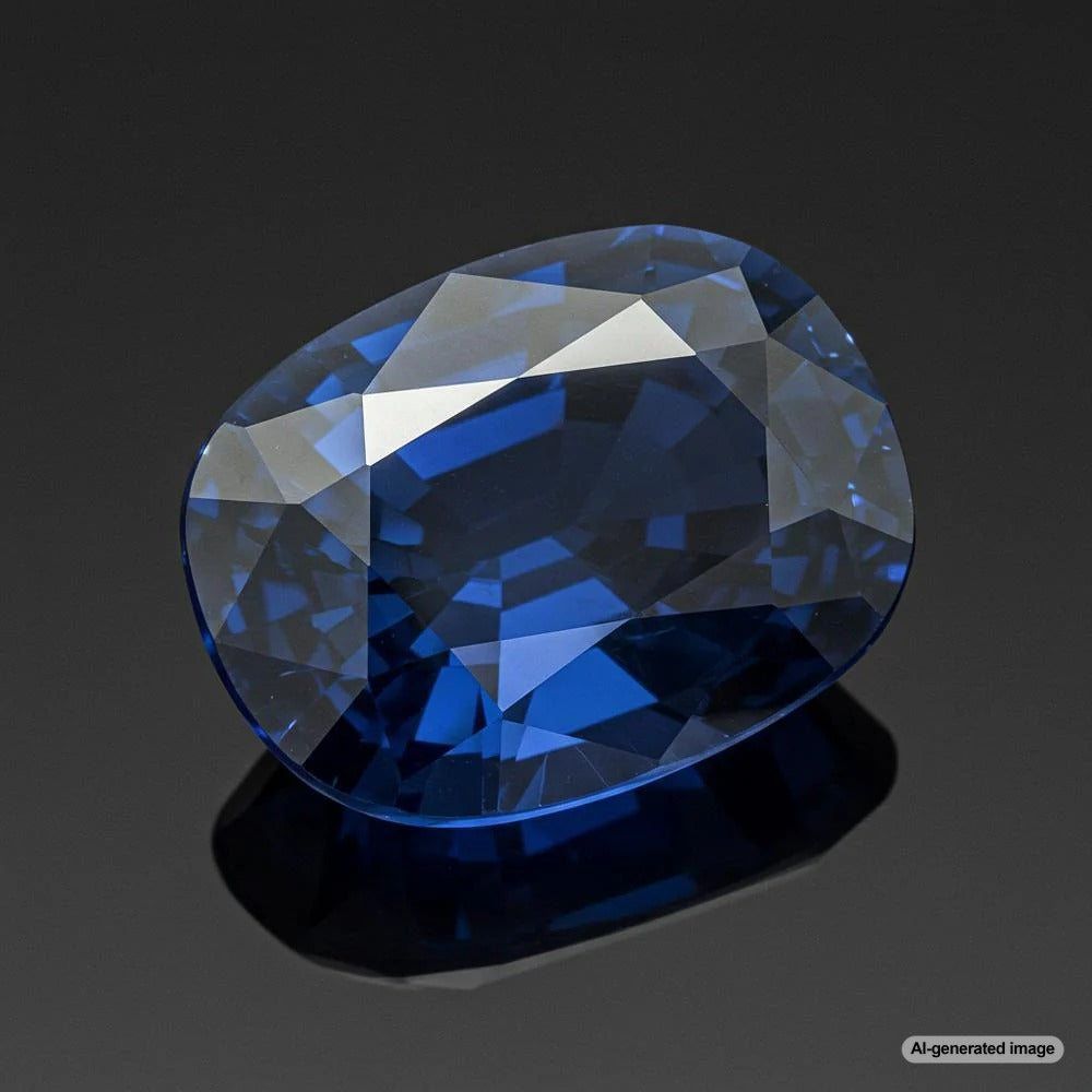 High-quality sapphire gemstone showcasing its vivid blue color and brilliance