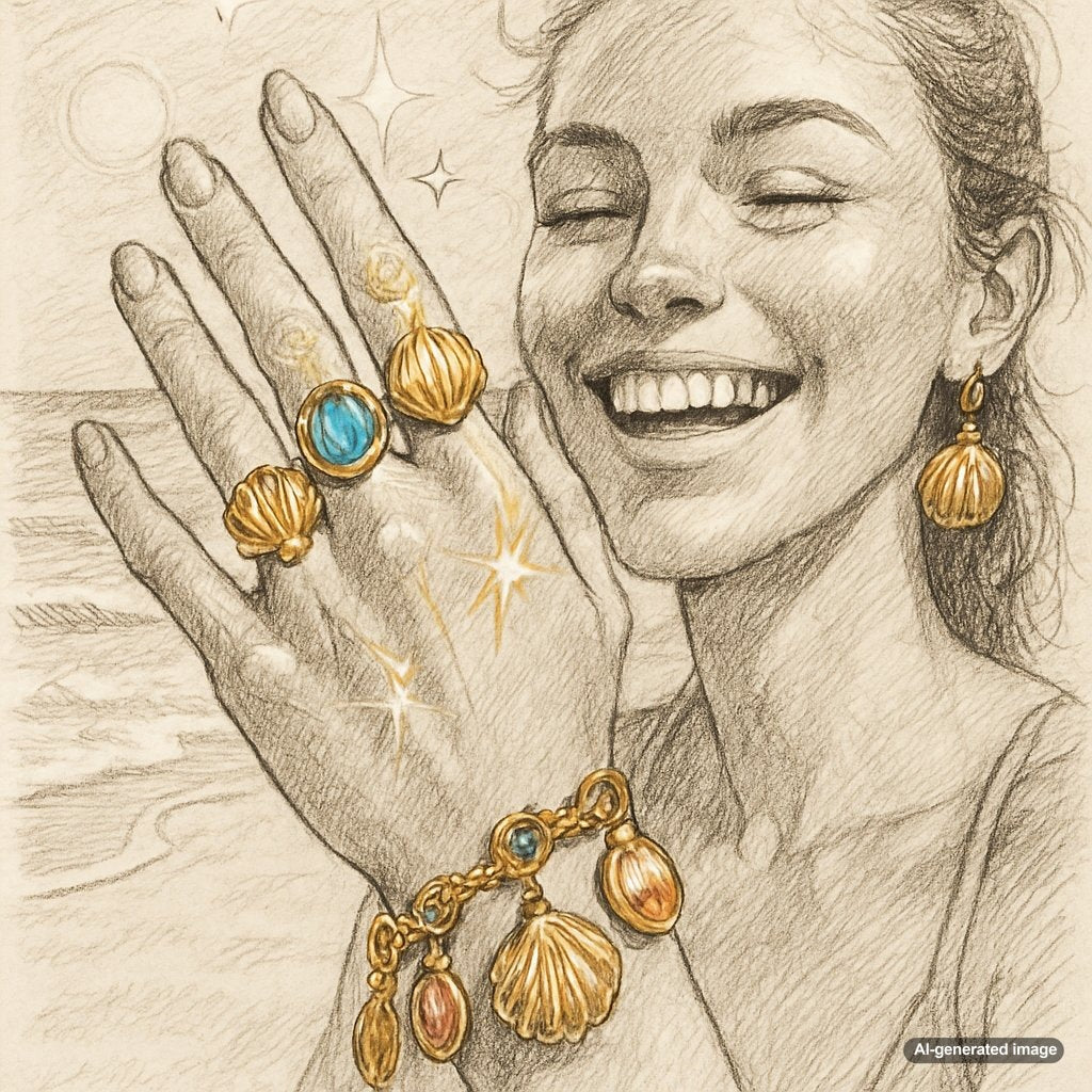 Luxury diamond and gold shell jewelry collection from Robinson's Jewelers featuring elegant coastal-inspired designs