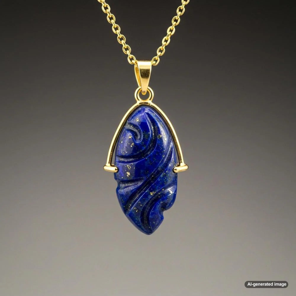 Ancient Egyptian lapis lazuli jewelry showcasing the deep blue gemstone in a pendant and ring design
