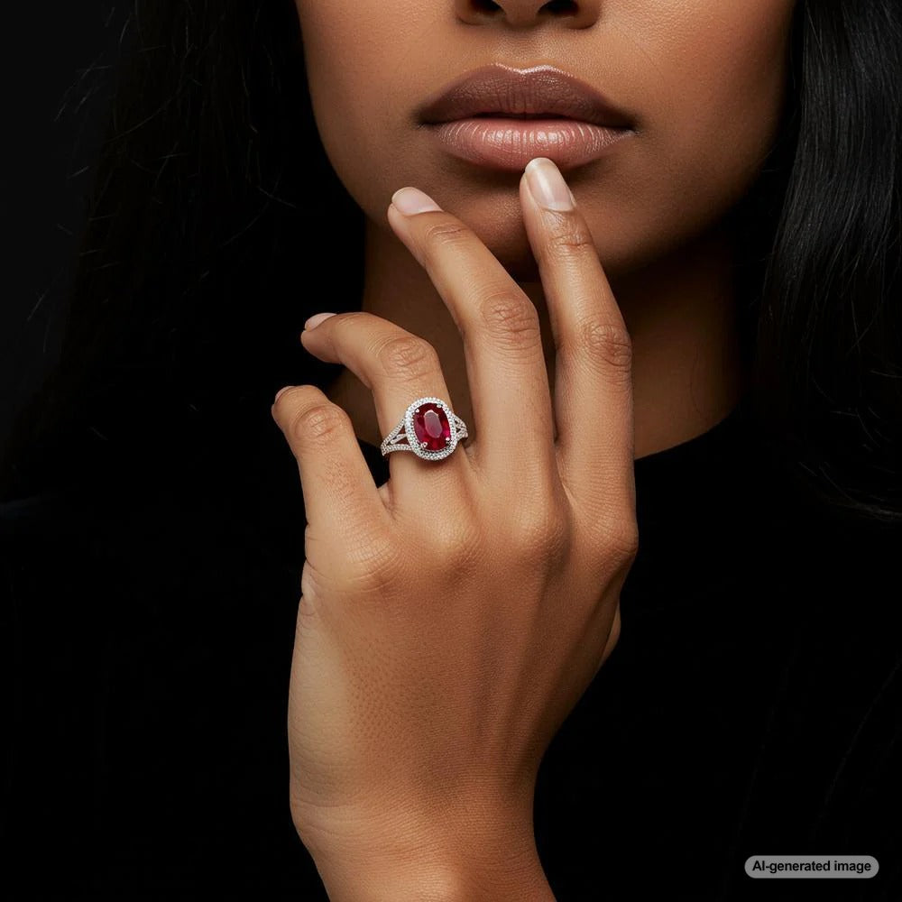 A luxurious ruby ring symbolizing love, passion, and prosperity, set in a stunning gold band.