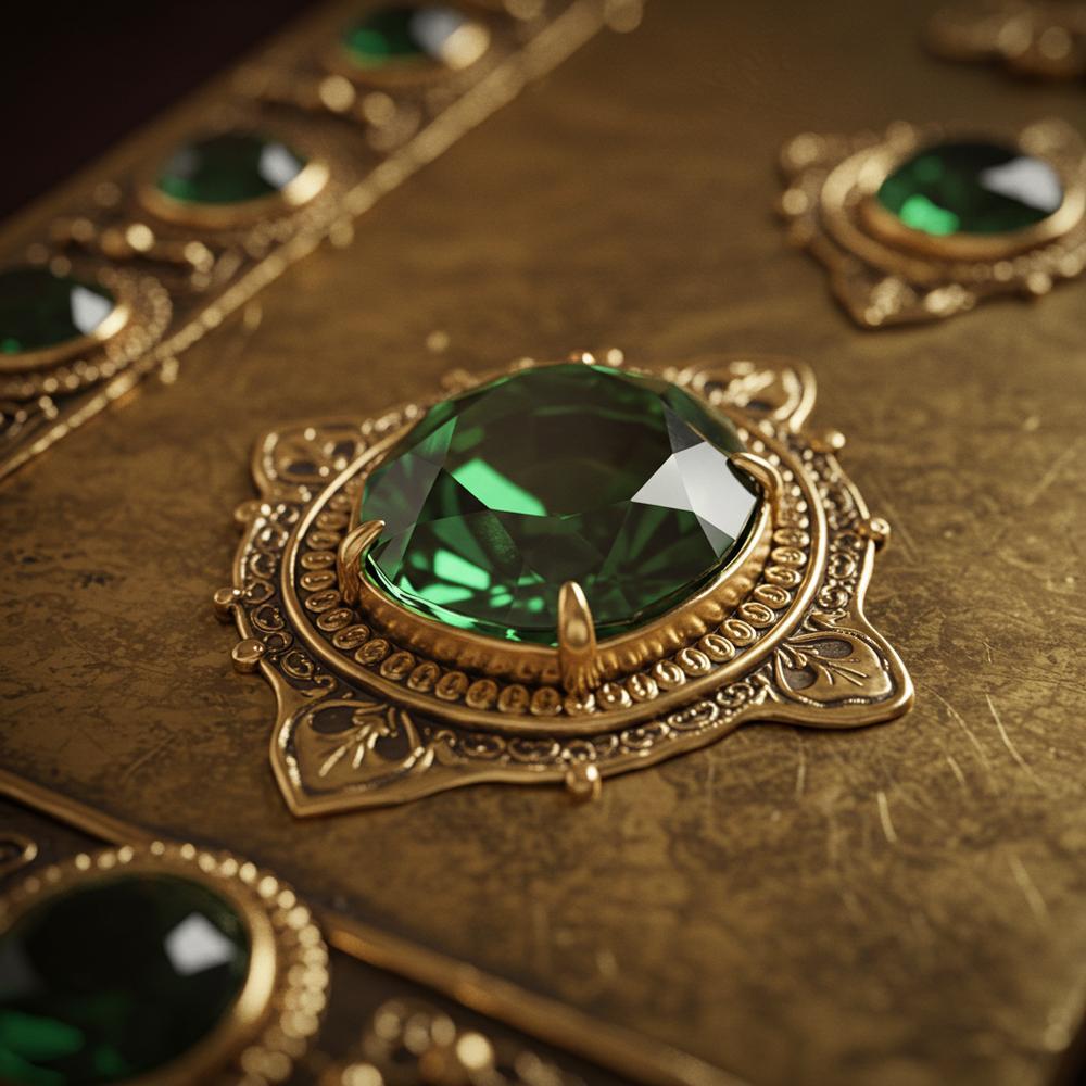 Golden-green chrysolite gemstone in a biblical-inspired jewelry setting