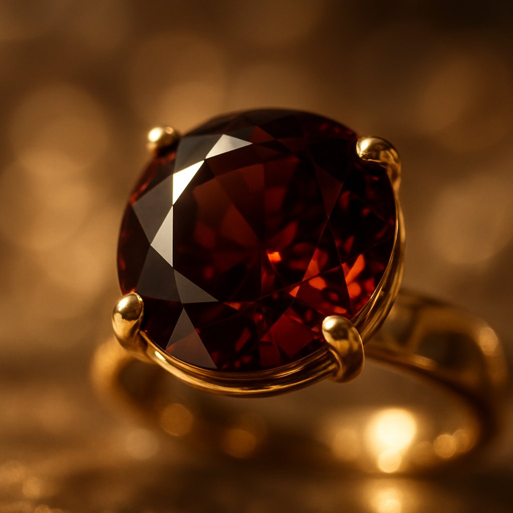 Stunning garnet gemstone jewelry showcasing deep red birthstone pieces from Robinson's Jewelers