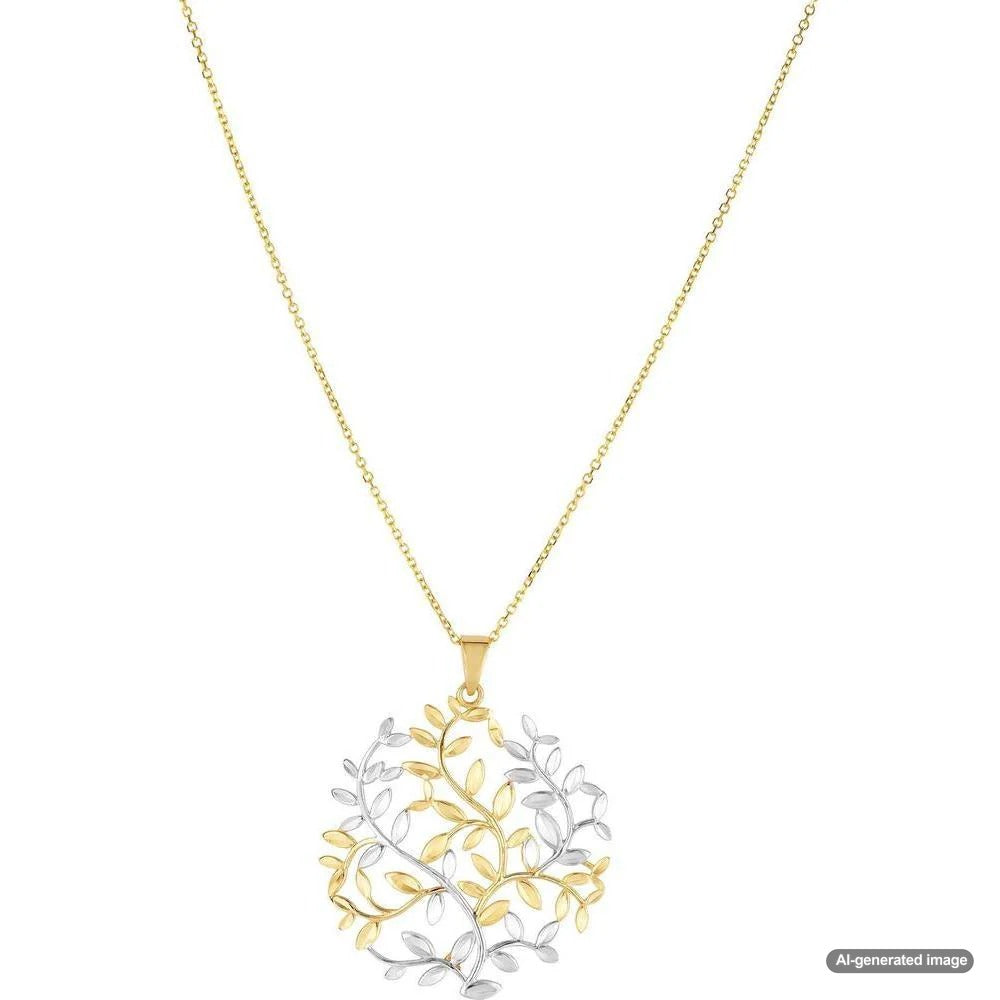 Exquisite Tree of Life pendant in white gold with diamond accents from Robinson's Jewelers collection