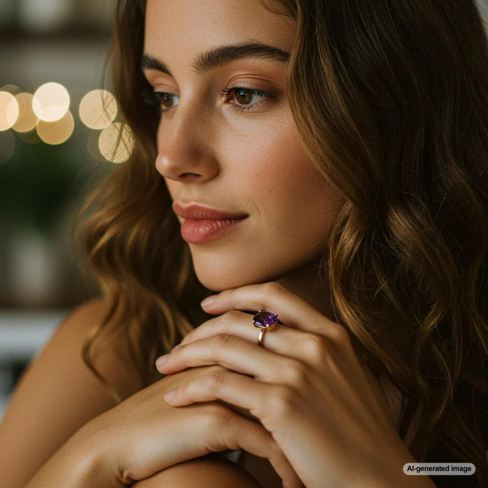 Beautiful amethyst gemstone jewelry pieces known for relieving stress and anxiety