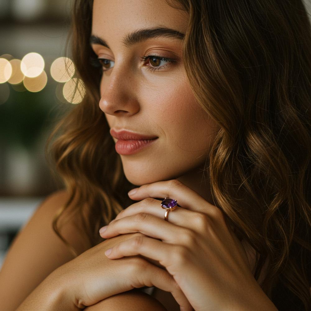 Beautiful amethyst gemstone jewelry pieces known for relieving stress and anxiety