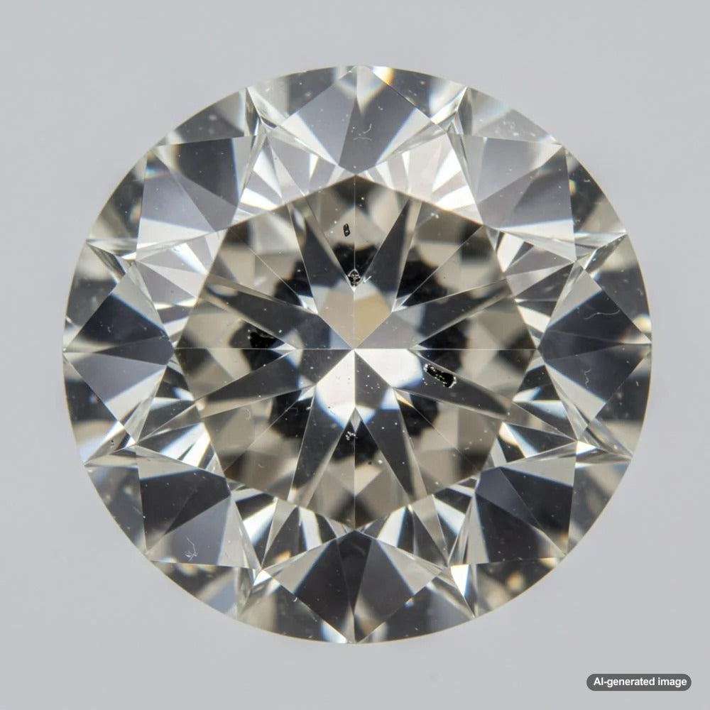 Close-up of a diamond showing various types of inclusions under magnification