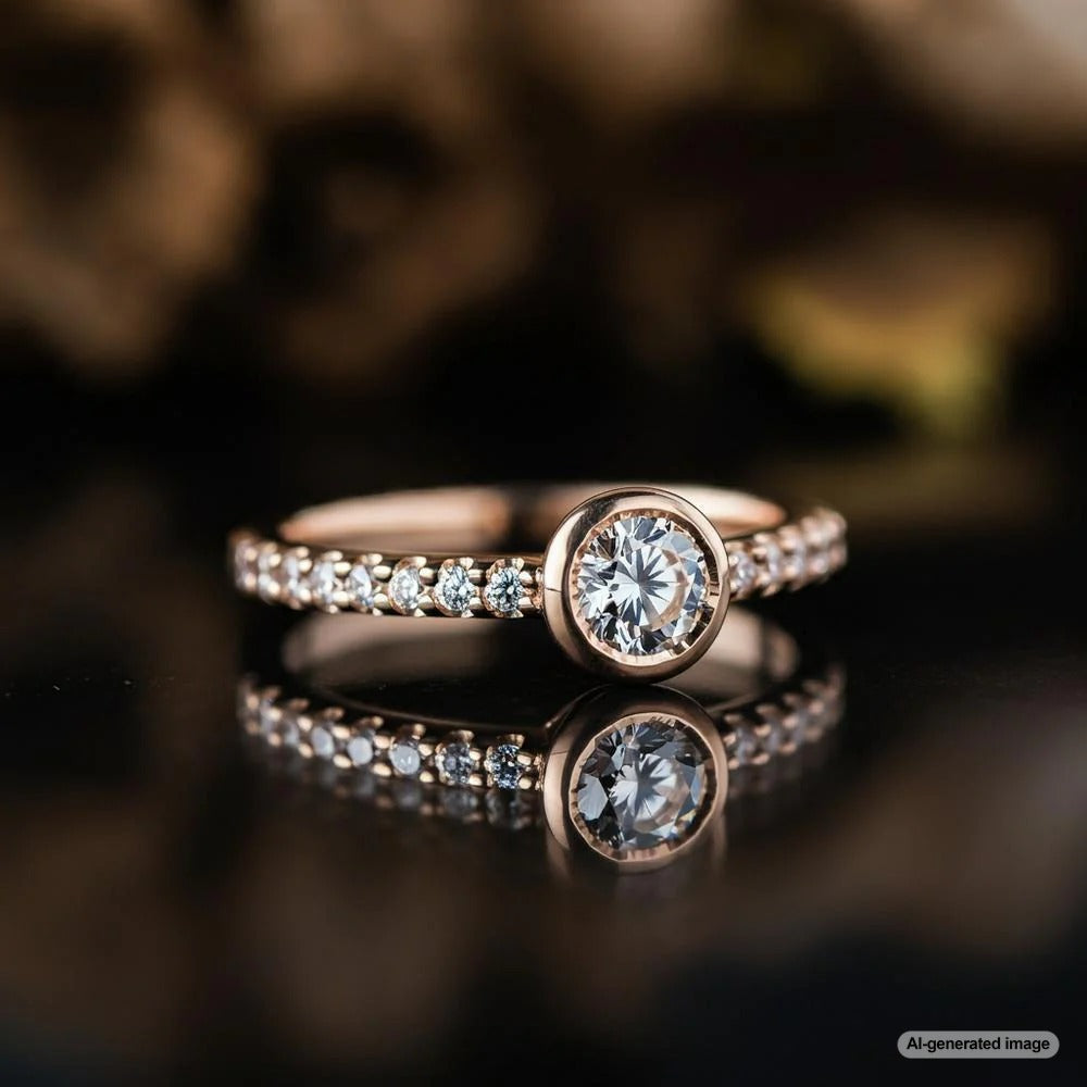 Elegant bezel-set diamond ring showcasing the beauty and security of the setting