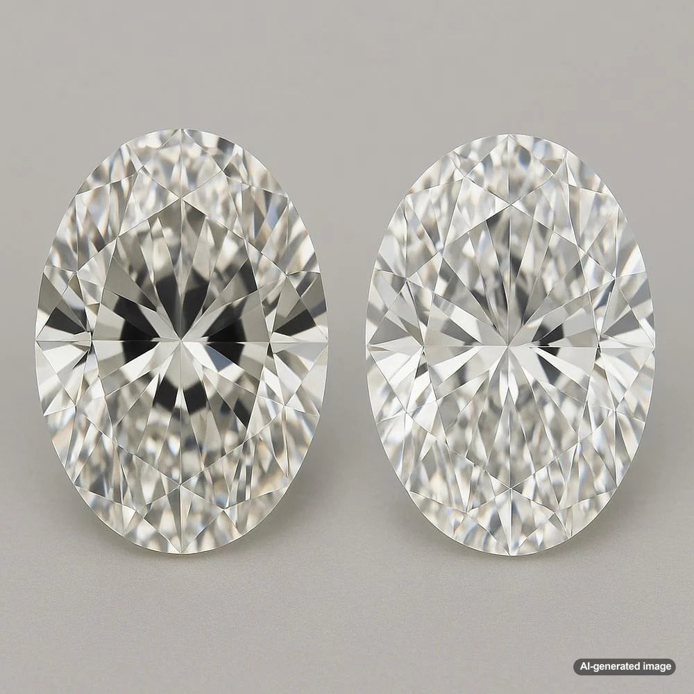 Close-up of an oval diamond showing the bow tie effect with brilliant sparkle surrounding the darker central area