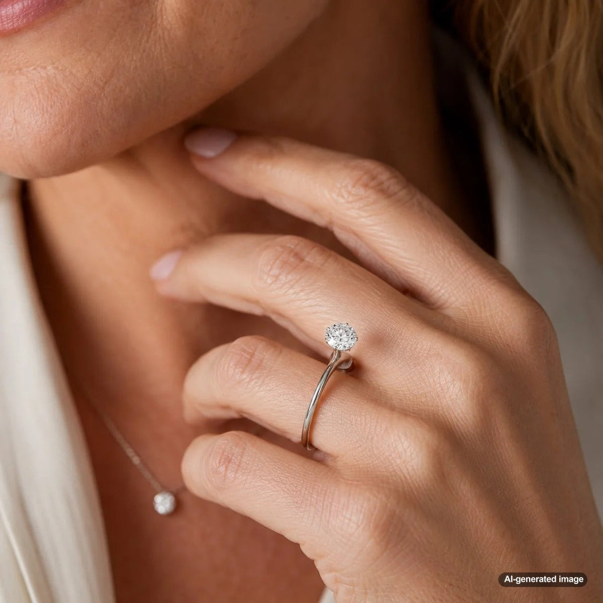 A stunning floating diamond engagement ring from Robinson's Jewelers, showcasing the diamond appearing to levitate above the band.
