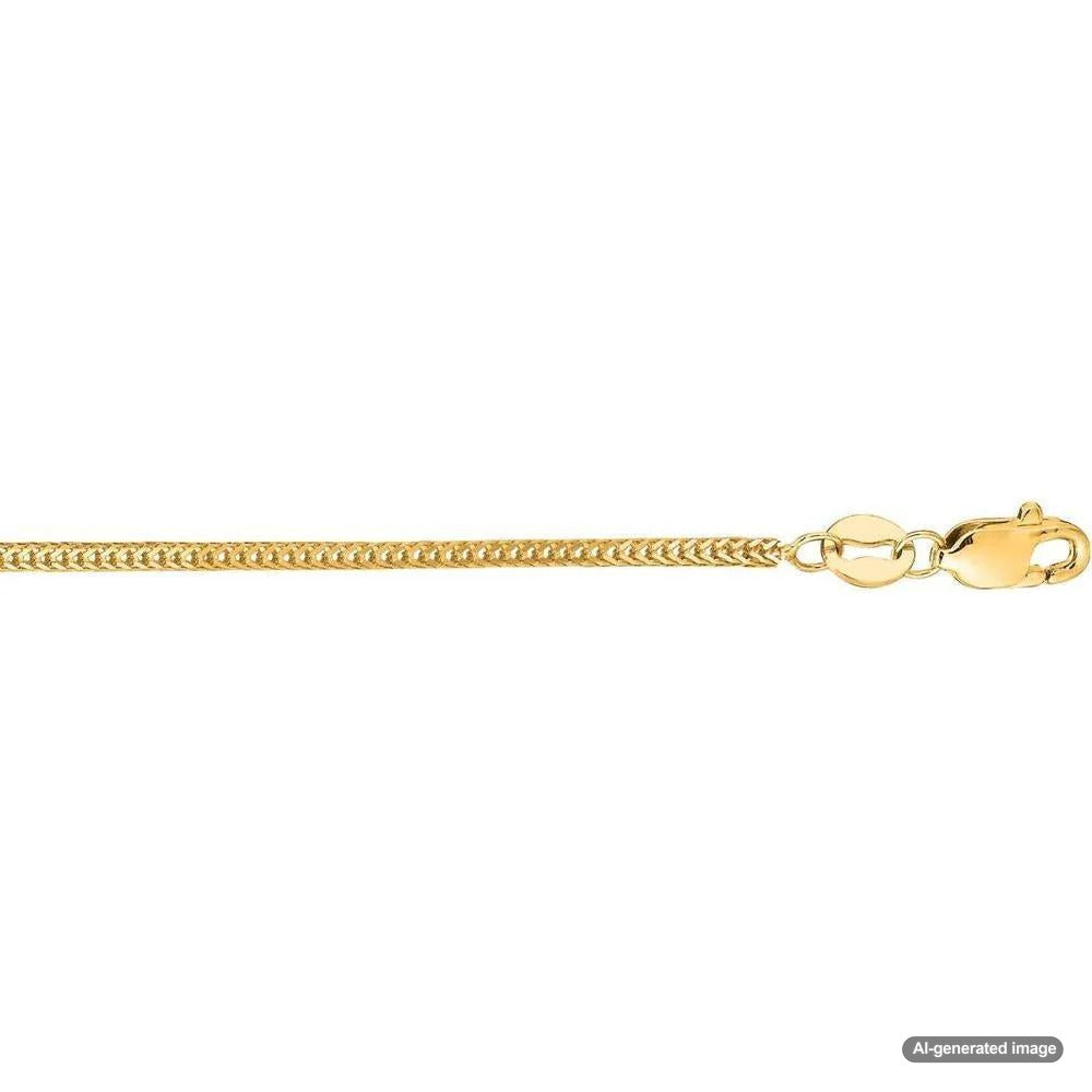 Close-up of a luxurious foxtail chain showcasing its intricate V-shaped links and polished finish
