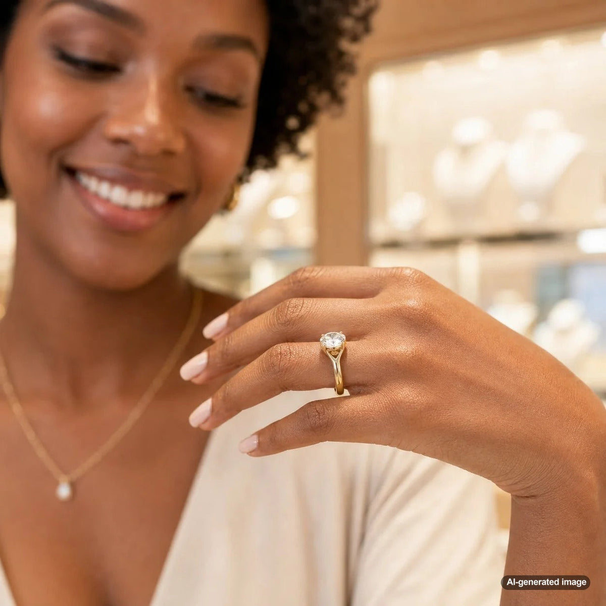 Detailed view of a diamond ring showcasing the gallery rail and its elegant design