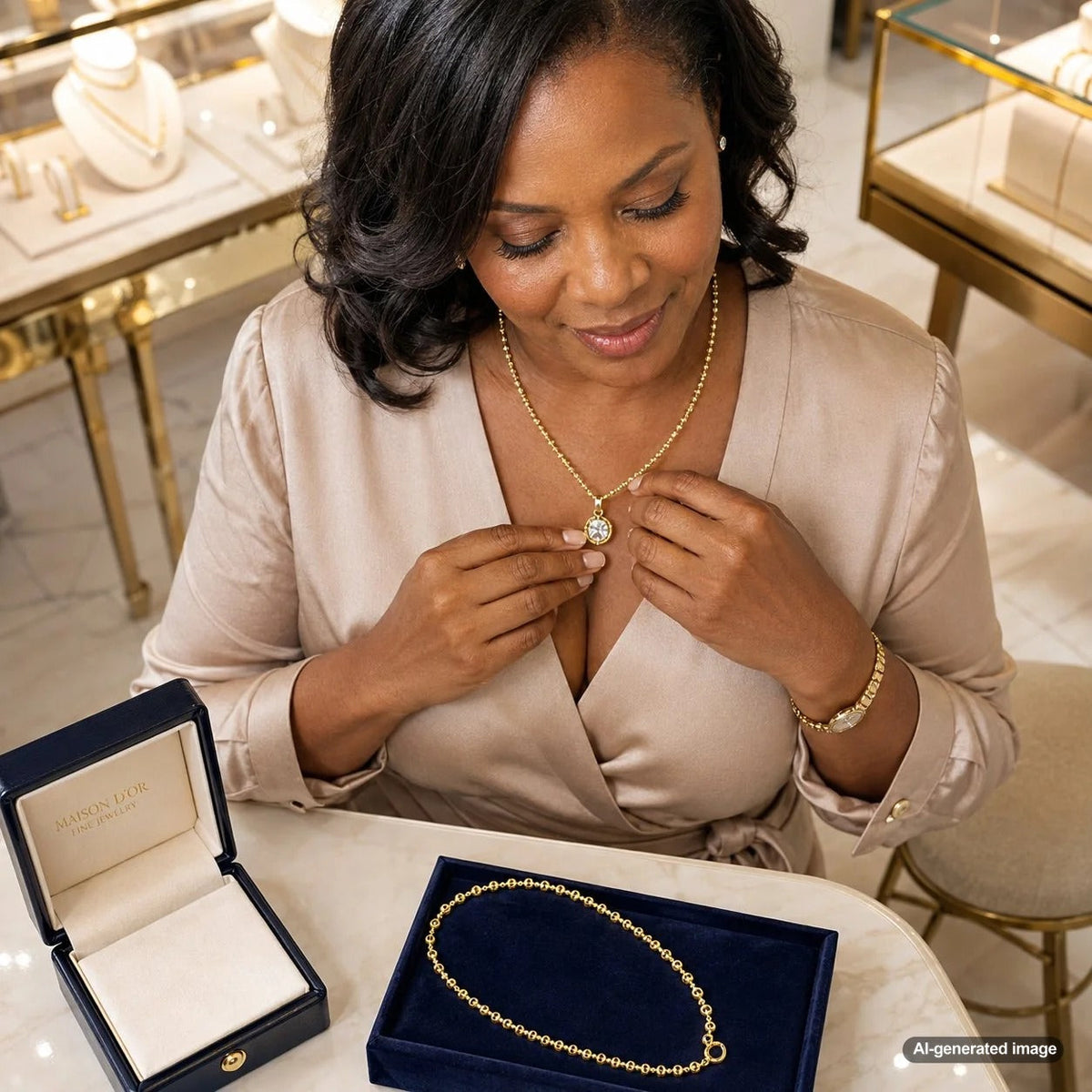 A stunning yellow gold popcorn chain necklace with a sparkling diamond pendant, showcasing the unique textured links.