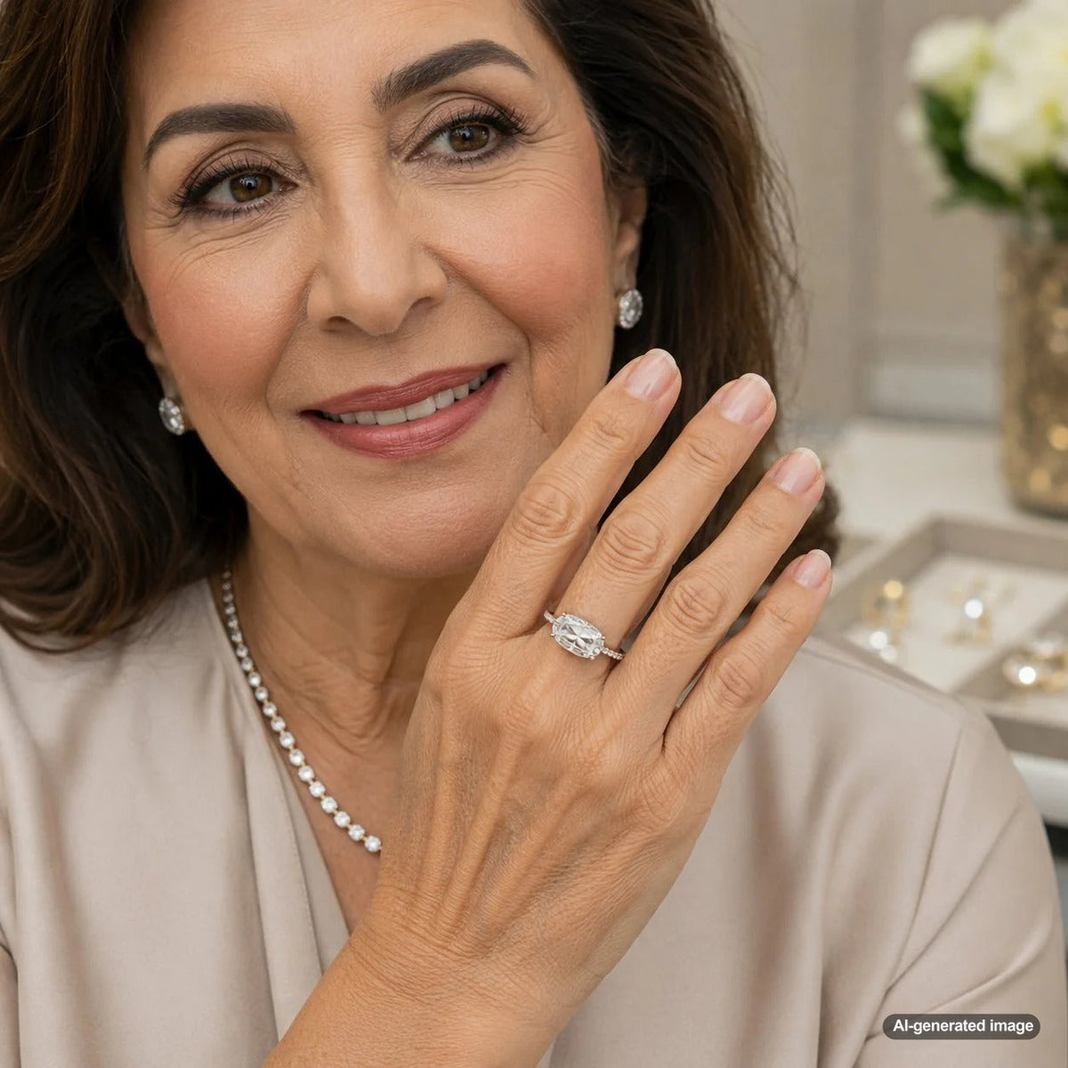 A stunning East-West ring setting from Robinson's Jewelers, showcasing a horizontally set gemstone.