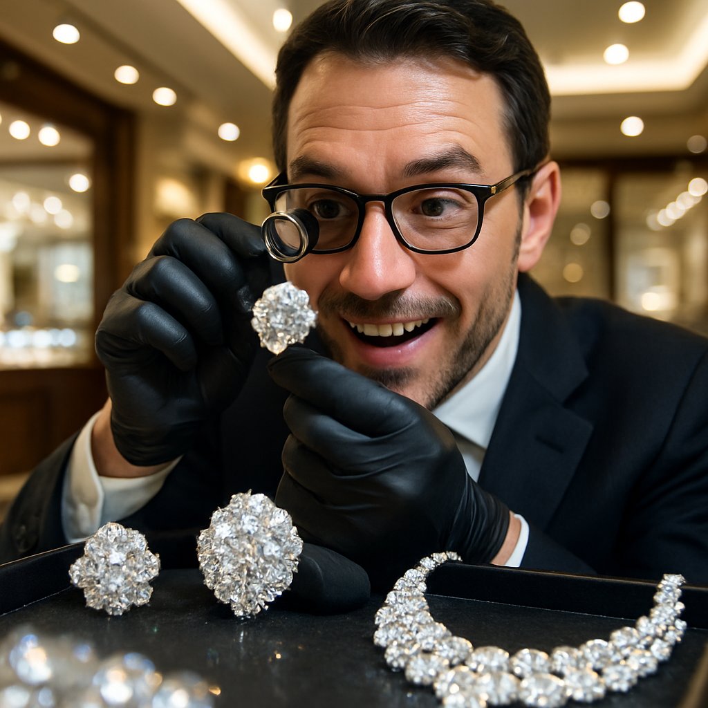 Close-up comparison of a clear, brilliant diamond versus a hazy, milky diamond on a dark background