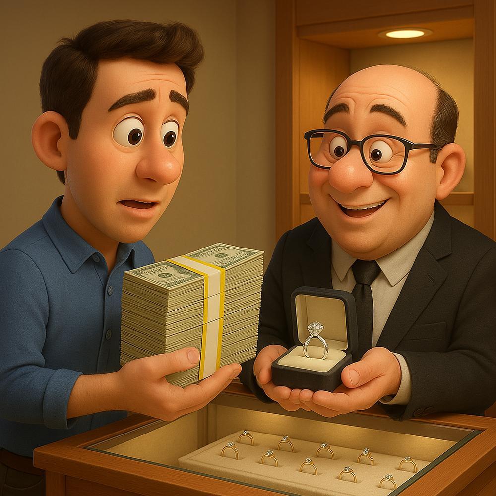 Close-up of a beautiful diamond engagement ring on a velvet background