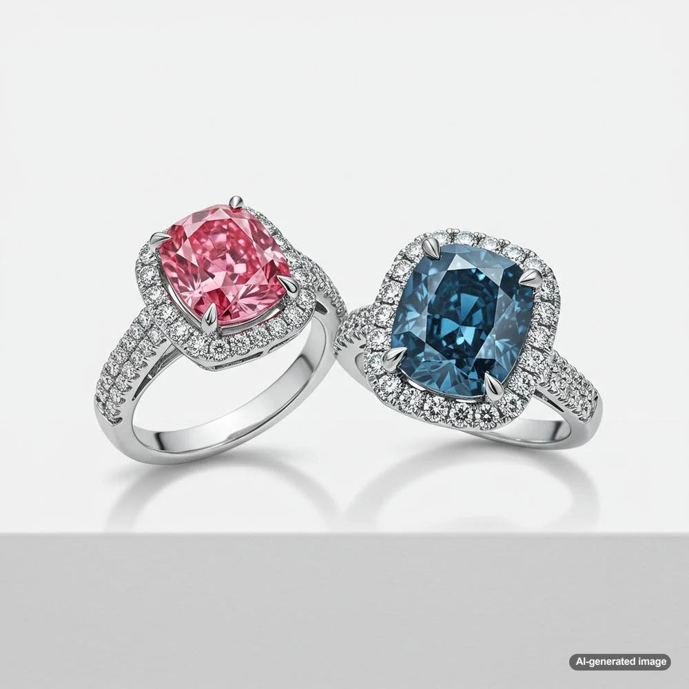 A stunning red diamond ring showcased in a luxurious setting, highlighting its rare and vibrant color.