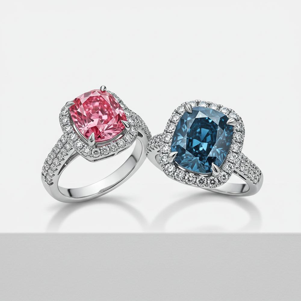 A stunning red diamond ring showcased in a luxurious setting, highlighting its rare and vibrant color.