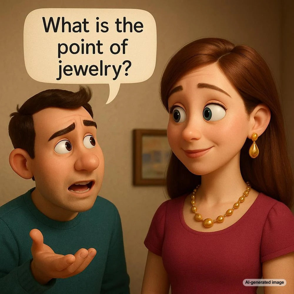 Elegant jewelry display featuring rings, necklaces and bracelets arranged artistically