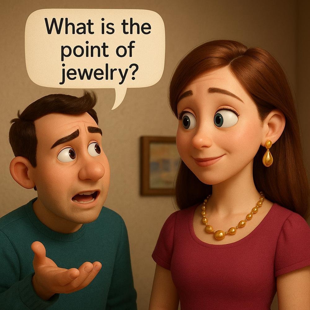 Elegant jewelry display featuring rings, necklaces and bracelets arranged artistically