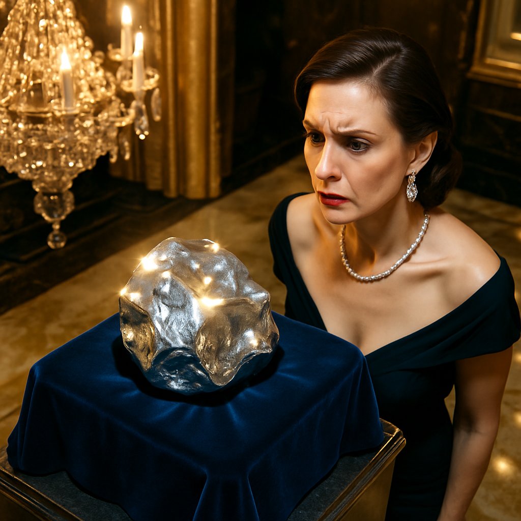 Close-up of rare metal jewelry showcasing rhodium and platinum pieces