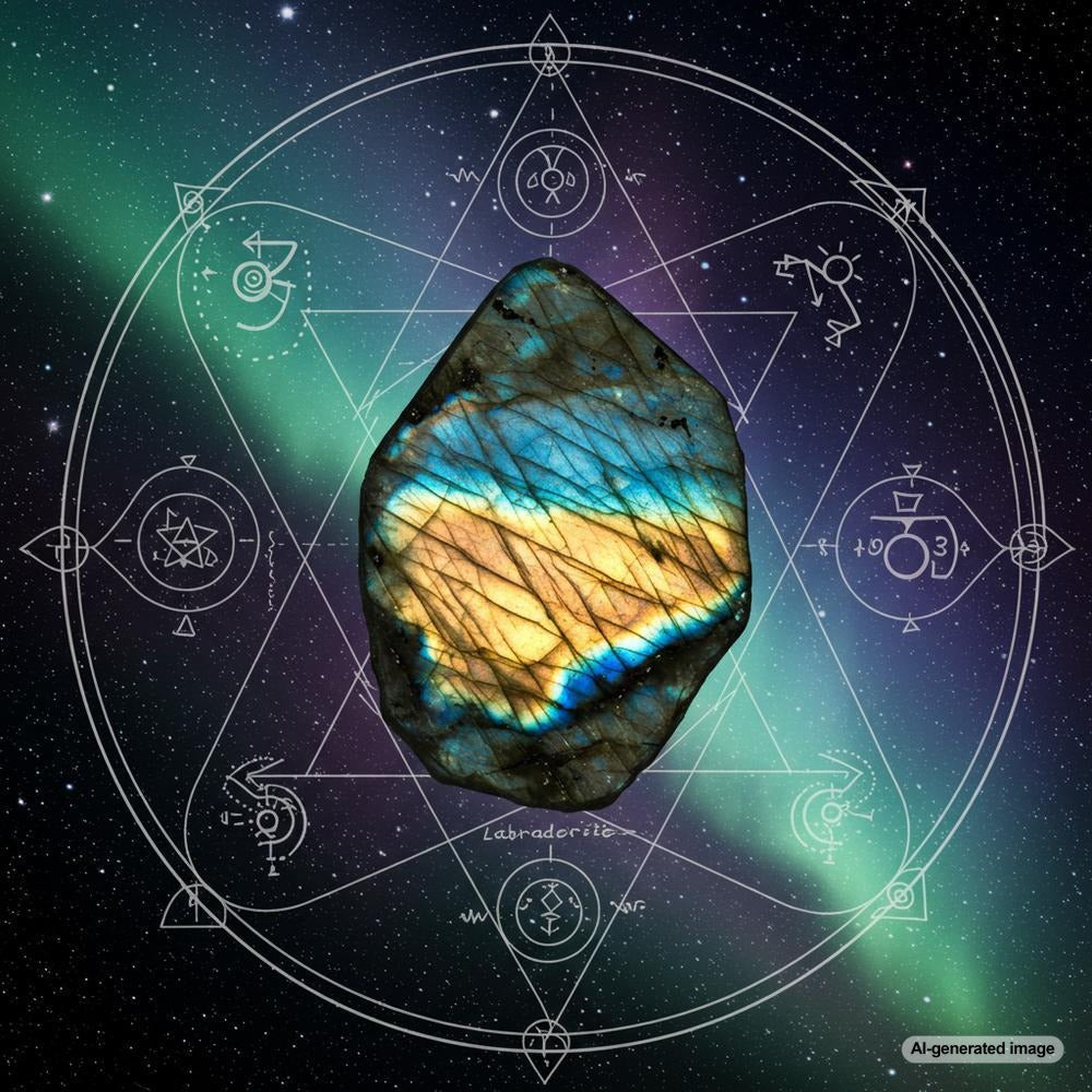 Labradorite gemstone jewelry showcasing its iridescent colors and spiritual symbolism