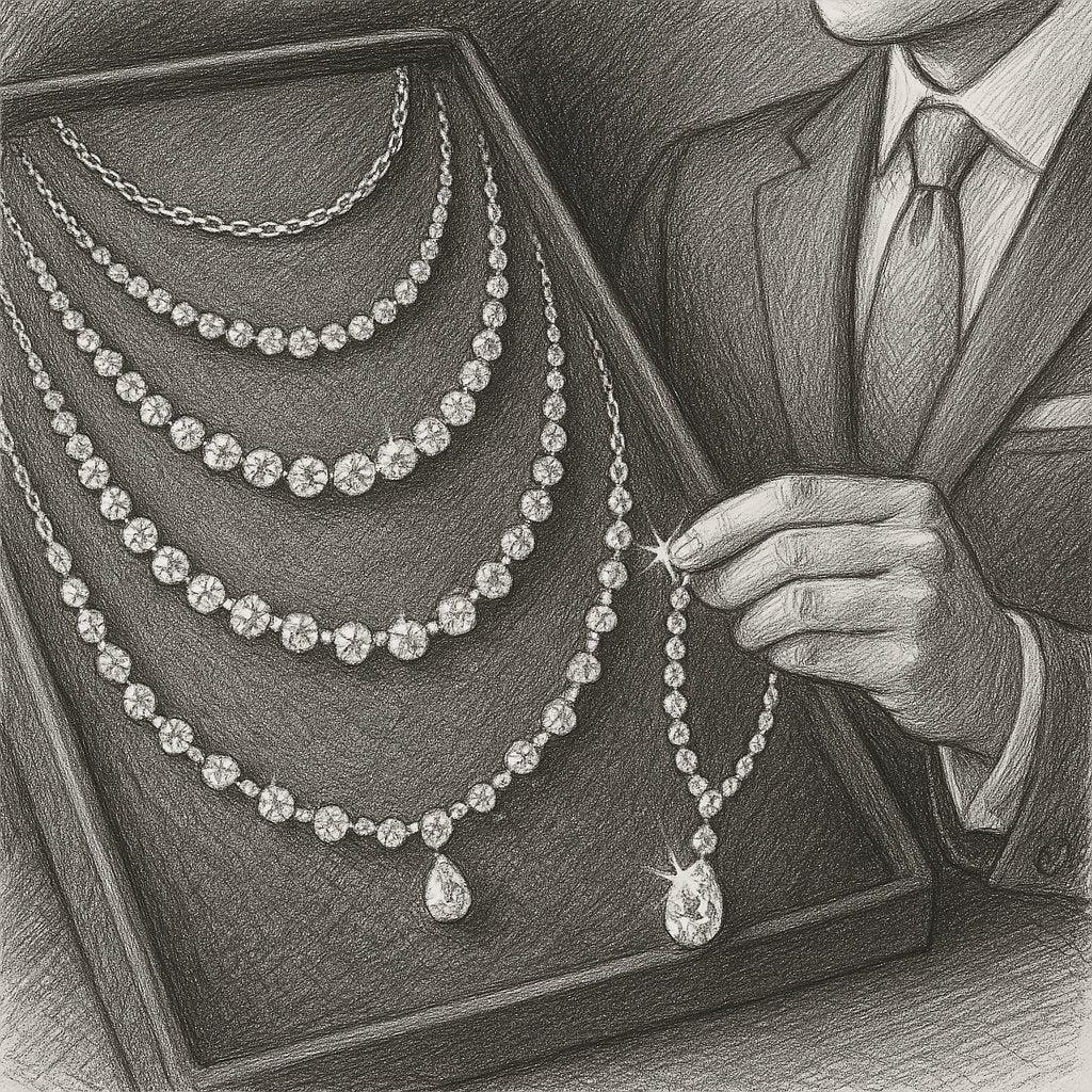 Woman wearing different necklace lengths with style tips